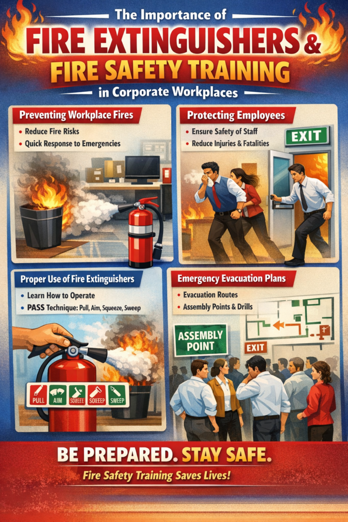 Fire Safety Training for Corporate Workplaces

Importance of Fire Extinguishers in Offices

Corporate Fire Safety Training

Workplace Fire Safety Training and Equipment
