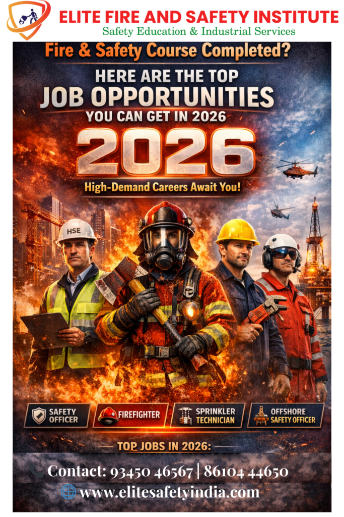 Top job opportunities after fire and safety course in 2026 including safety officer firefighter and sprinkler technician careers