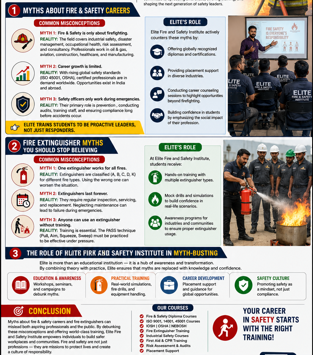 Fire and safety training institute students learning PPE