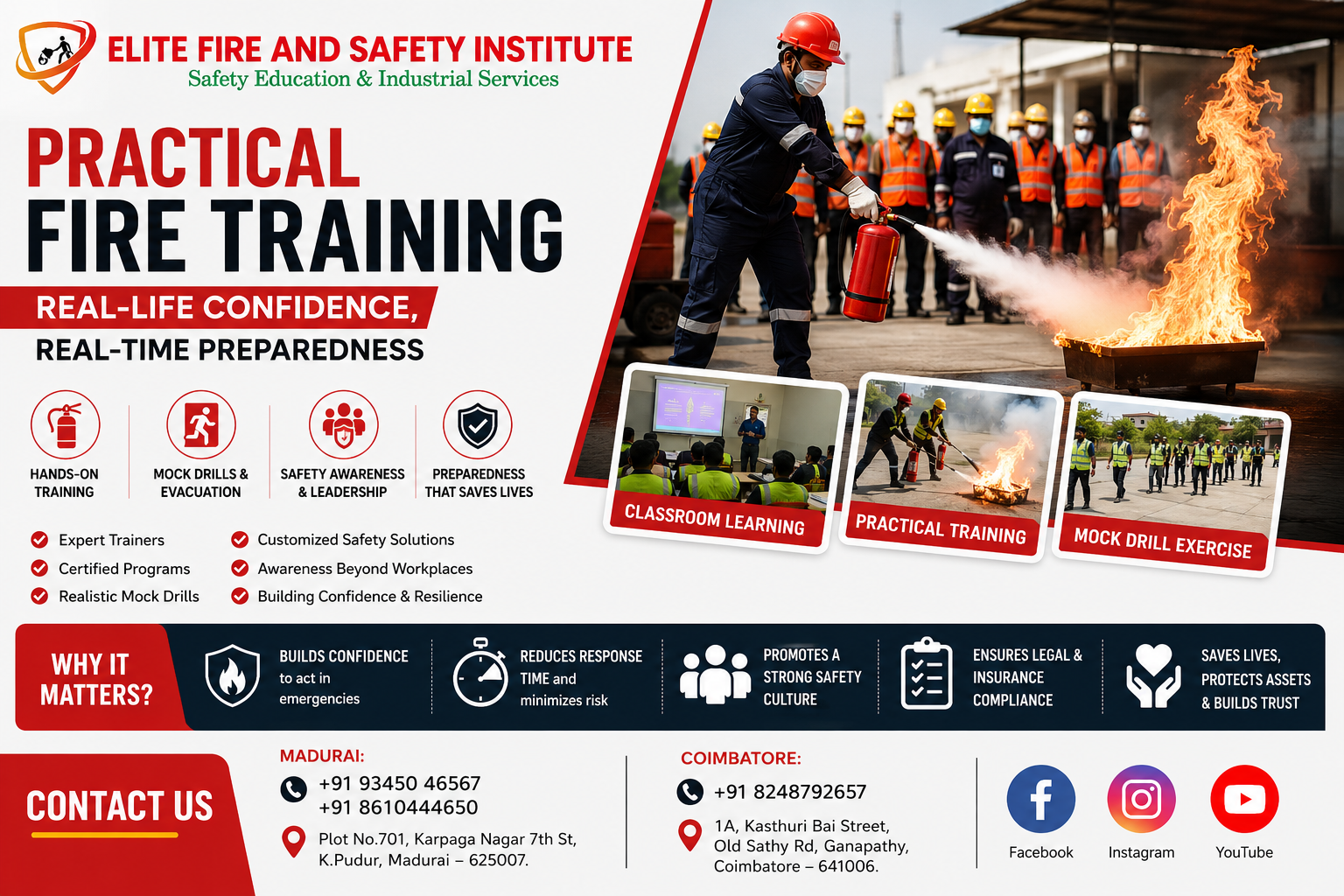 fire safety training, mock drill practice